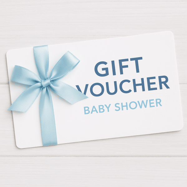 Snoo Doctor gift voucher for baby shower with blue bow