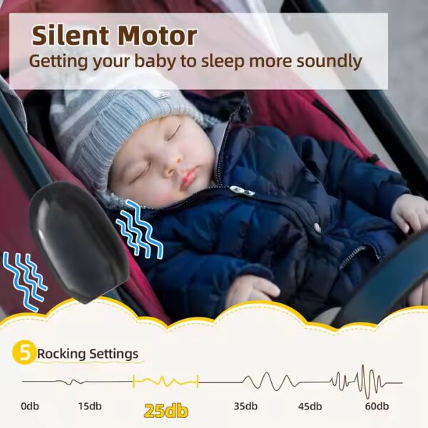 Electric Pram Rocker – Hands-Free, Automatic, USB Rechargeable (5 Speeds) - Image 4